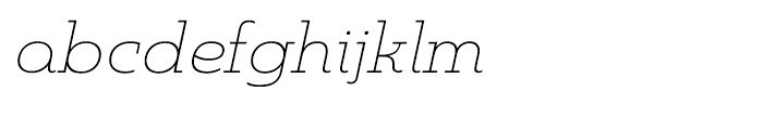 Madurai Slab Expanded Thin Italic Font LOWERCASE