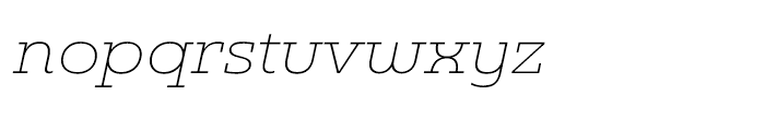 Madurai Slab Expanded Thin Italic Font LOWERCASE