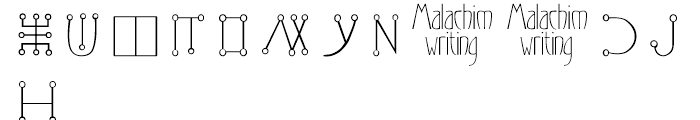 Malachim Writing Regular Font LOWERCASE