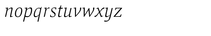 Mangan Nova ExtraLight Italic Font LOWERCASE
