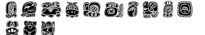 Maya Month Glyphs Month Glyphs Font UPPERCASE