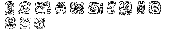 Maya Month Glyphs Month Glyphs Font LOWERCASE