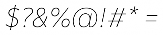 Malva Thin Italic Font OTHER CHARS