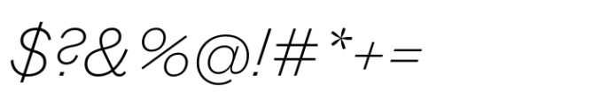 Mabry ExtraLight Italic Font OTHER CHARS