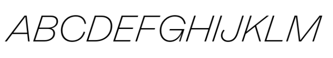 Mabry ExtraLight Italic Font UPPERCASE