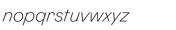 Mabry ExtraLight Italic Font LOWERCASE