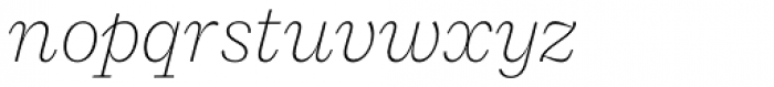 Macklin Slab Extra Light Italic  Font LOWERCASE