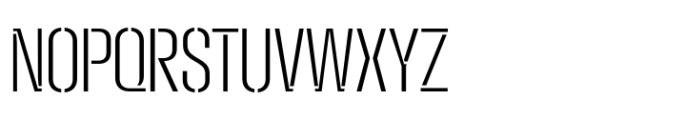 Macrosoma Grotesque Stencil Extra Condensed Extralight Font UPPERCASE