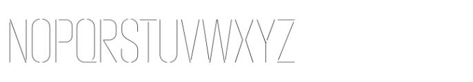 Macrosoma Grotesque Stencil Extra Condensed Hairline Font UPPERCASE