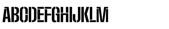 Macrosoma Grotesque Stencil Extra Condensed Medium Font UPPERCASE
