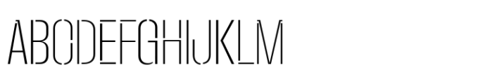 Macrosoma Grotesque Stencil Extra Condensed Thin Font UPPERCASE