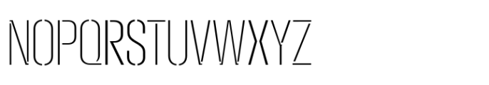 Macrosoma Grotesque Stencil Extra Condensed Thin Font UPPERCASE