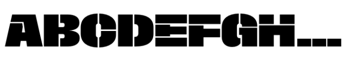 Macrosoma Grotesque Stencil Loose Extrabold Font UPPERCASE