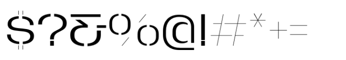 Macrosoma Grotesque Stencil Loose Extralight Font OTHER CHARS