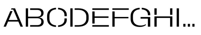 Macrosoma Grotesque Stencil Loose Extralight Font UPPERCASE