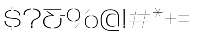 Macrosoma Grotesque Stencil Loose Thin Font OTHER CHARS