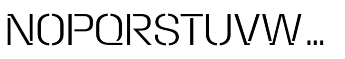 Macrosoma Grotesque Stencil Narrow Extralight Font UPPERCASE