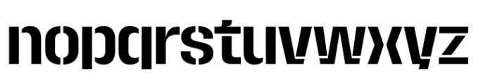 Macrosoma Grotesque Stencil Narrow Medium Font LOWERCASE