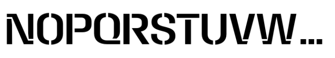Macrosoma Grotesque Stencil Narrow Regular Font UPPERCASE