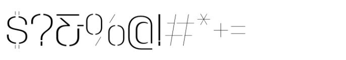 Macrosoma Grotesque Stencil Narrow Thin Font OTHER CHARS