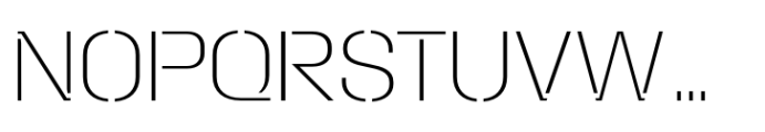 Macrosoma Grotesque Stencil Narrow Thin Font UPPERCASE