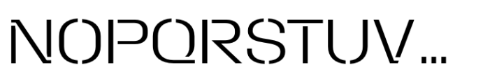 Macrosoma Grotesque Stencil Normal Extralight Font UPPERCASE