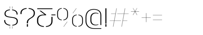 Macrosoma Grotesque Stencil Normal Thin Font OTHER CHARS