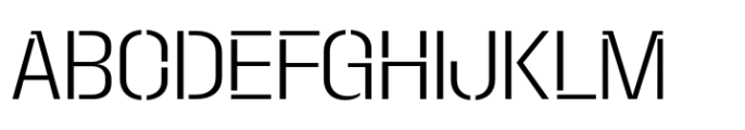 Macrosoma Grotesque Stencil Semi Condensed Extralight Font UPPERCASE