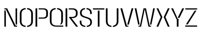 Macrosoma Grotesque Stencil Semi Condensed Extralight Font UPPERCASE
