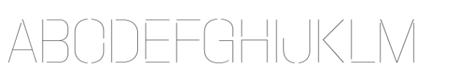 Macrosoma Grotesque Stencil Semi Condensed Hairline Font UPPERCASE