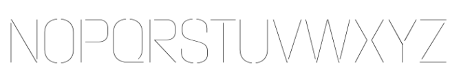 Macrosoma Grotesque Stencil Semi Condensed Hairline Font UPPERCASE