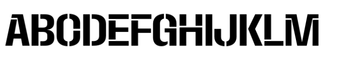 Macrosoma Grotesque Stencil Semi Condensed Medium Font UPPERCASE