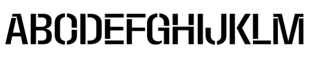 Macrosoma Grotesque Stencil Semi Condensed Regular Font UPPERCASE