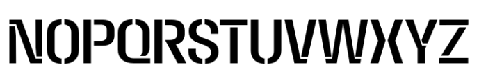 Macrosoma Grotesque Stencil Semi Condensed Regular Font UPPERCASE