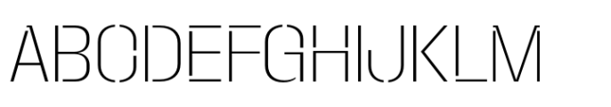 Macrosoma Grotesque Stencil Semi Condensed Thin Font UPPERCASE