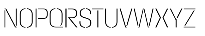 Macrosoma Grotesque Stencil Semi Condensed Thin Font UPPERCASE