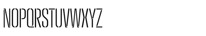 Macrosoma Grotesque Stencil Ultra Condensed Extralight Font UPPERCASE