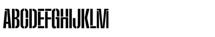 Macrosoma Grotesque Stencil Ultra Condensed Medium Font UPPERCASE