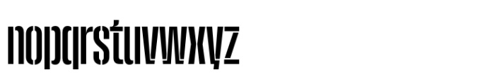 Macrosoma Grotesque Stencil Ultra Condensed Medium Font LOWERCASE