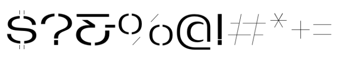 Macrosoma Grotesque Stencil Wide Extralight Font OTHER CHARS
