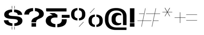 Macrosoma Grotesque Stencil Wide Regular Font OTHER CHARS