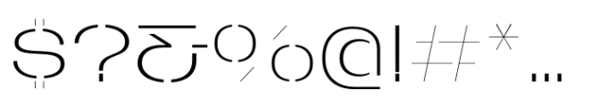 Macrosoma Grotesque Stencil Wide Thin Font OTHER CHARS