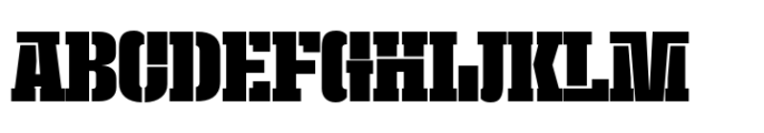 Macrosoma Slab Stencil Macrosoma Sl Condensed St Extrabold Font UPPERCASE