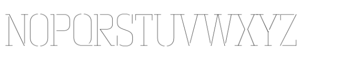 Macrosoma Slab Stencil Macrosoma Sl Condensed St Hairline Font UPPERCASE