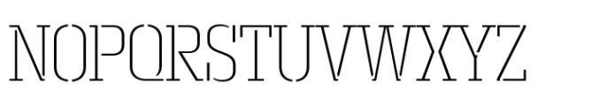 Macrosoma Slab Stencil Macrosoma Sl Condensed St Thin Font UPPERCASE