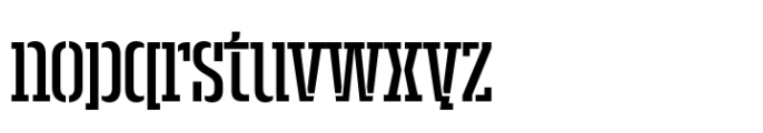 Macrosoma Slab Stencil Macrosoma Sl Extra Condensed St Regular Font LOWERCASE