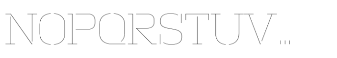 Macrosoma Slab Stencil Macrosoma Sl Narrow St Hairline Font UPPERCASE