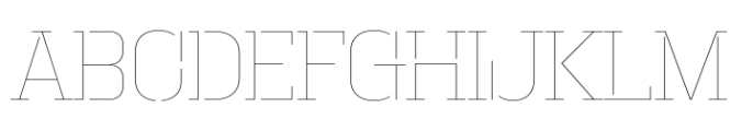Macrosoma Slab Stencil Macrosoma Sl Semi Condensed St Hairline Font UPPERCASE