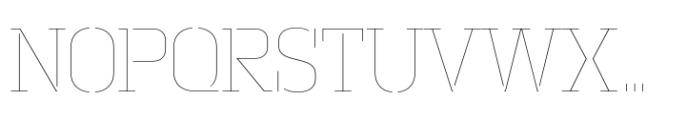 Macrosoma Slab Stencil Macrosoma Sl Semi Condensed St Hairline Font UPPERCASE