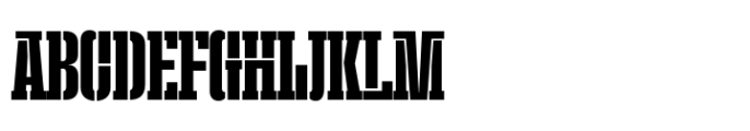 Macrosoma Slab Stencil Macrosoma Sl Ultra Condensed St Bold Font UPPERCASE